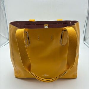 Coach Mustard Yellow Leather Tote